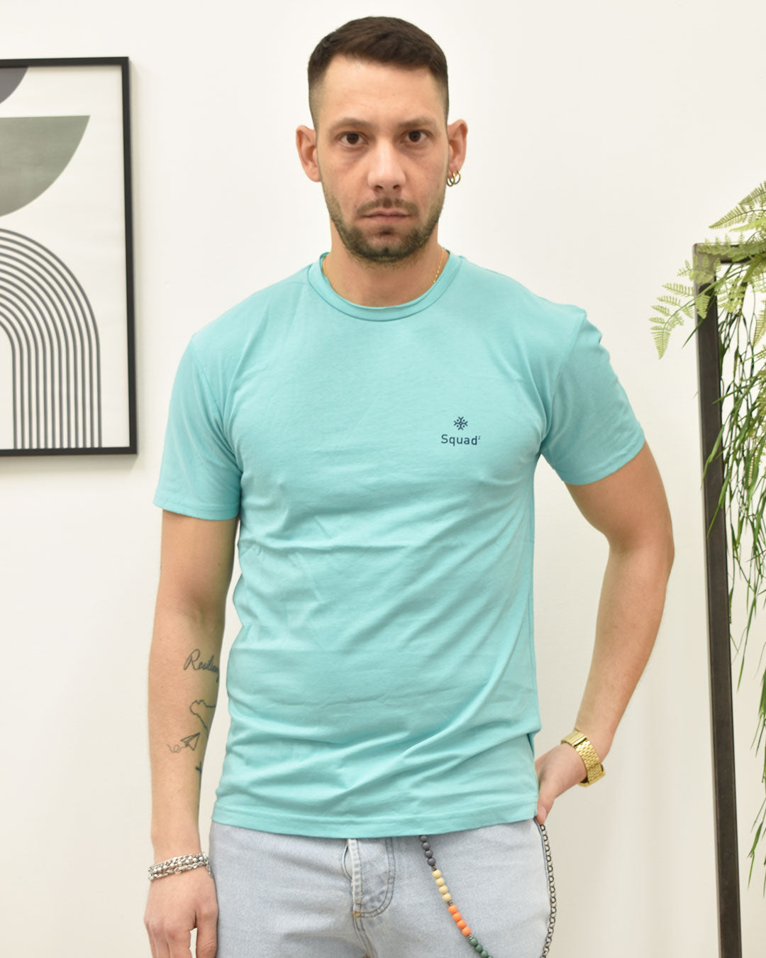 t-shirt taglio vivo c/logo SQUAD TS323