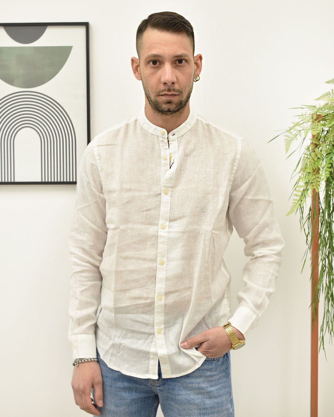 camicia lino coreana MARKUP MK13002