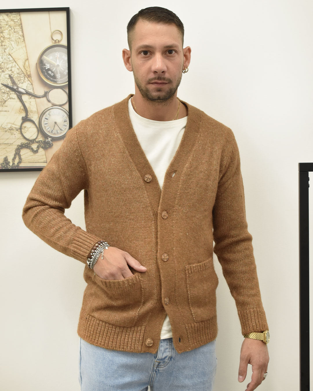 cardigan tasche a toppa OVERD-D OE1F2W5M38