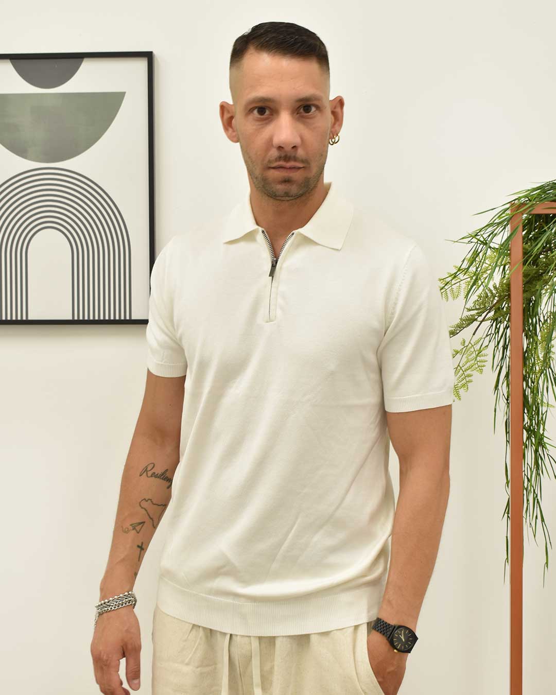 polo filo zip DIFFERENT DIFF-M636
