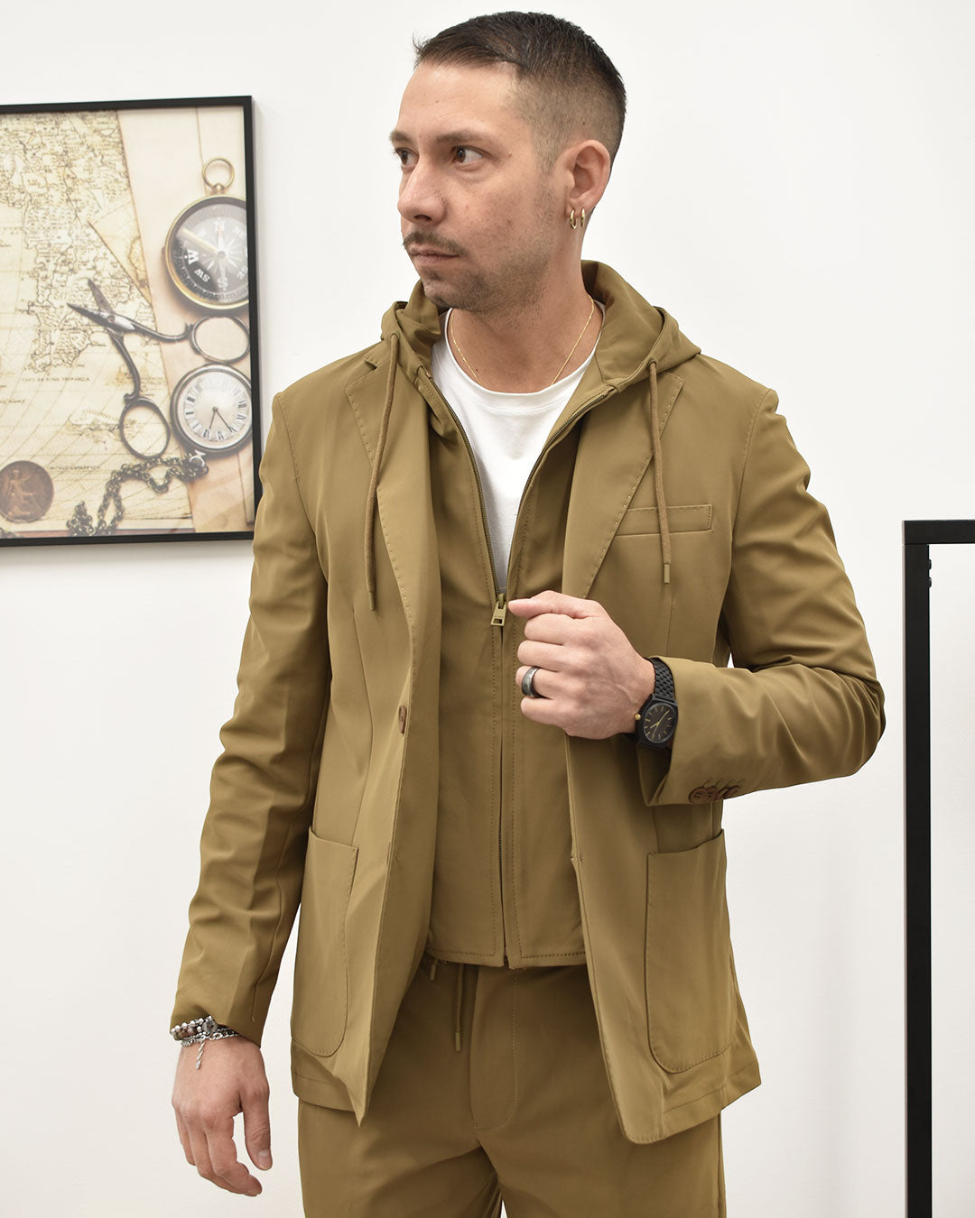 giacca cappuccio no stiro TELAMIRA WTG05087