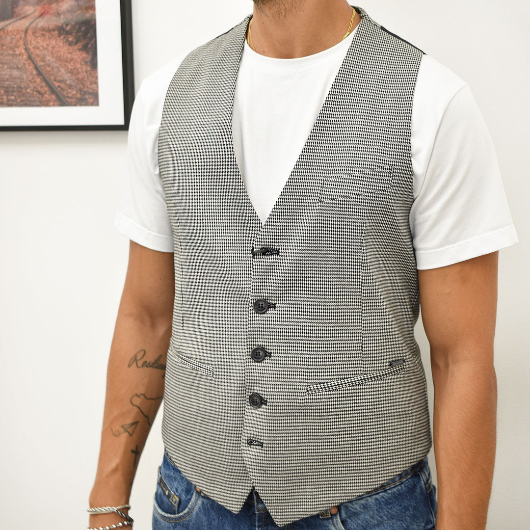 gilet pied de poule GIANNI LUPO GN21725