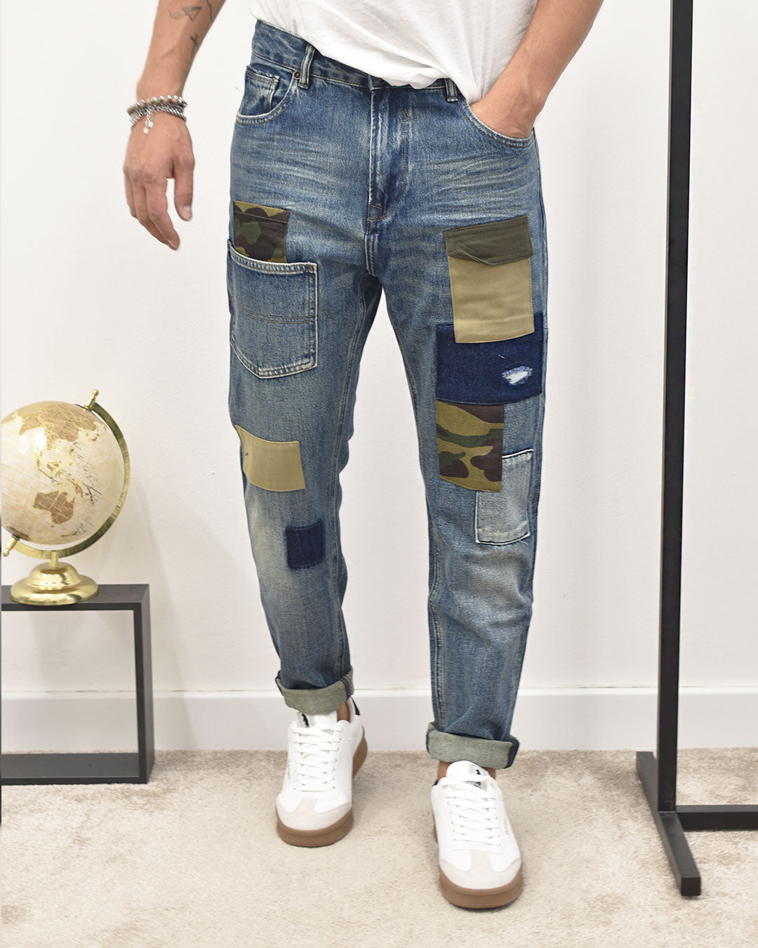 jeans carrot c/toppe camouflage GIANNI LUPO GL195F