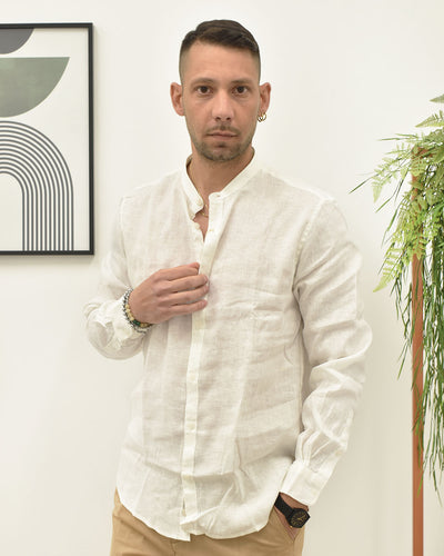 camicia lino coreana GIANNI LUPO GL7620S-S25