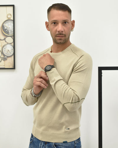 maglia c/smacchinature e toppe GIANNI LUPO GL35232