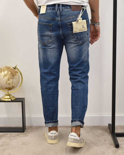 jeans carrot lav.med c/abrasioni GIANNI LUPO GL6381Q