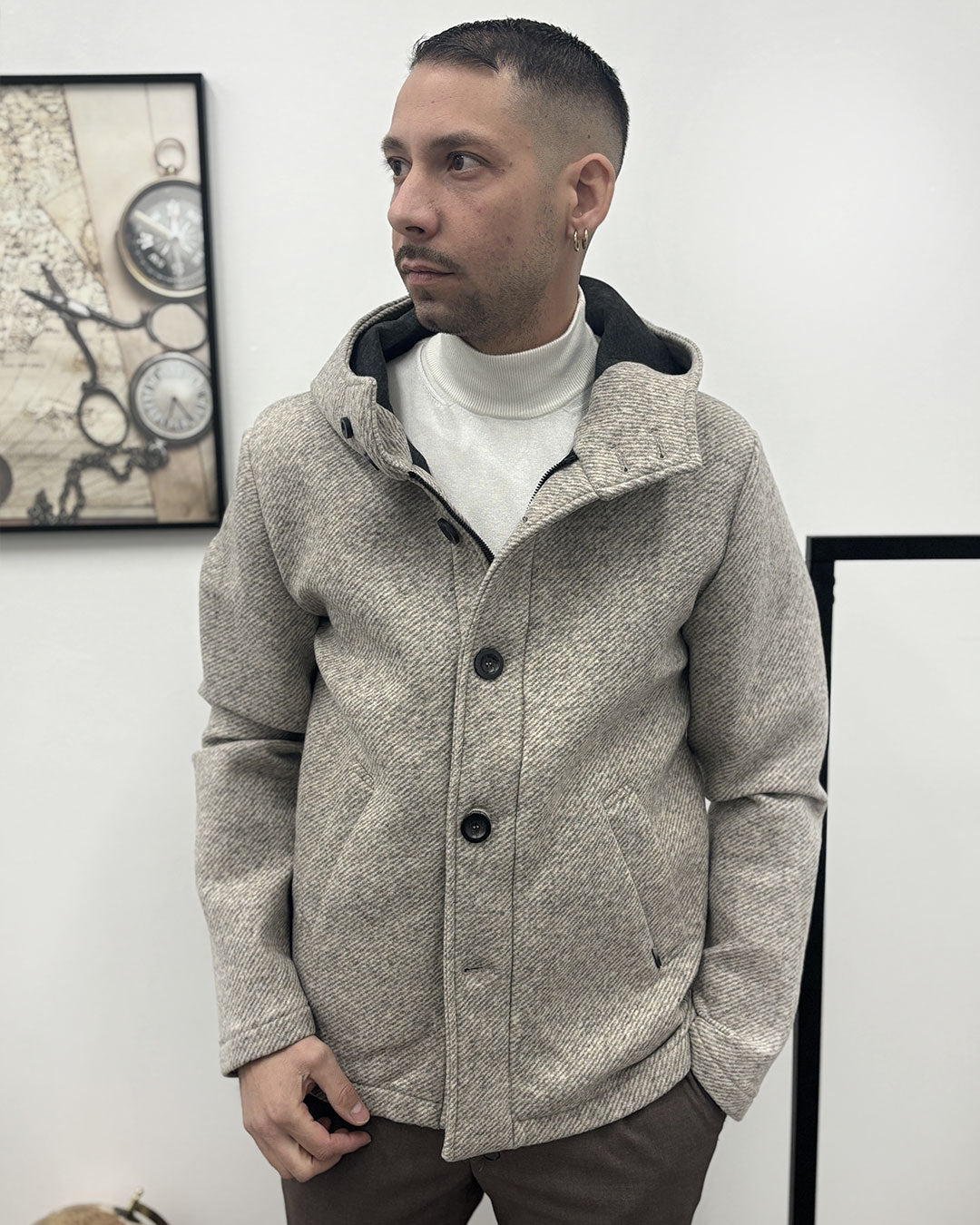 cappotto corto c/cappuccio GIANNI LUPO GL5204BD