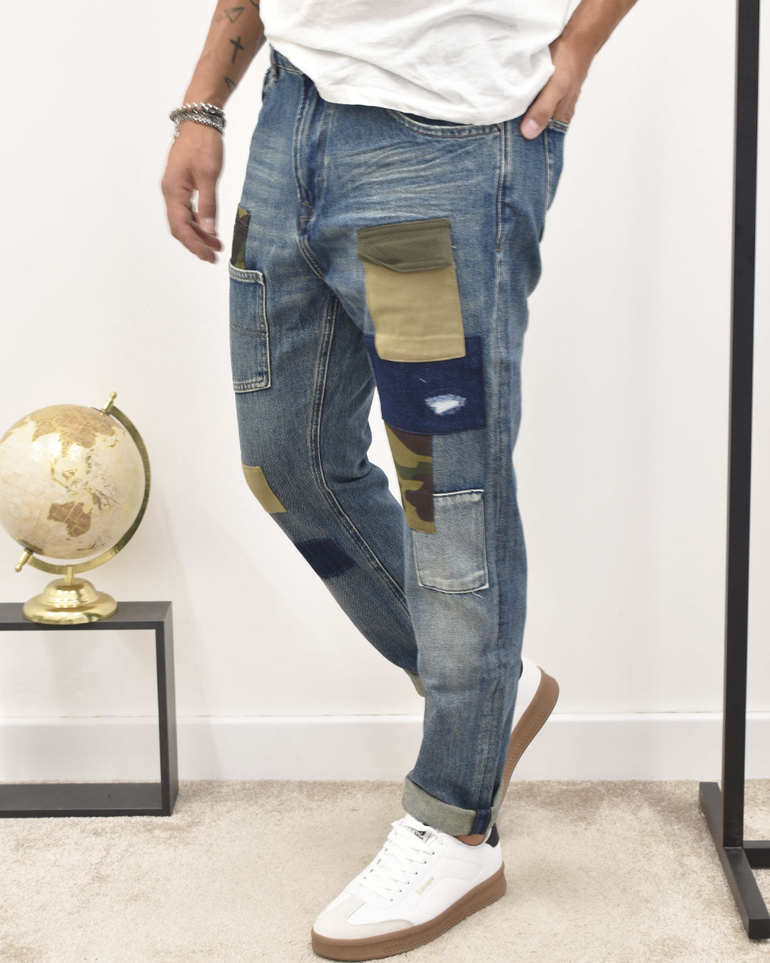 jeans carrot c/toppe camouflage GIANNI LUPO GL195F