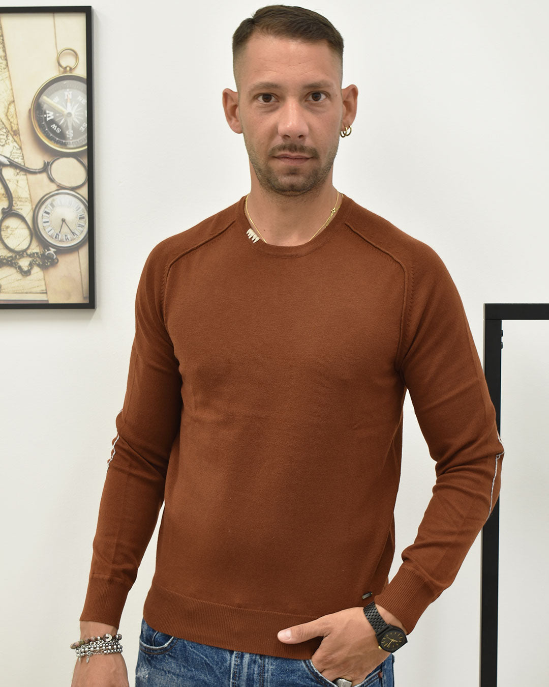 maglia c/smacchinature e toppe GIANNI LUPO GL35232