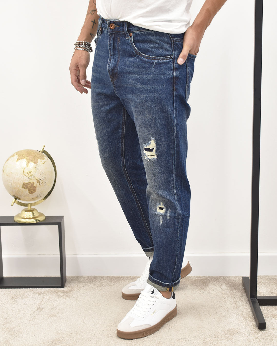 jeans carrot c/strappi e patch GIANNI LUPO GL6388Q