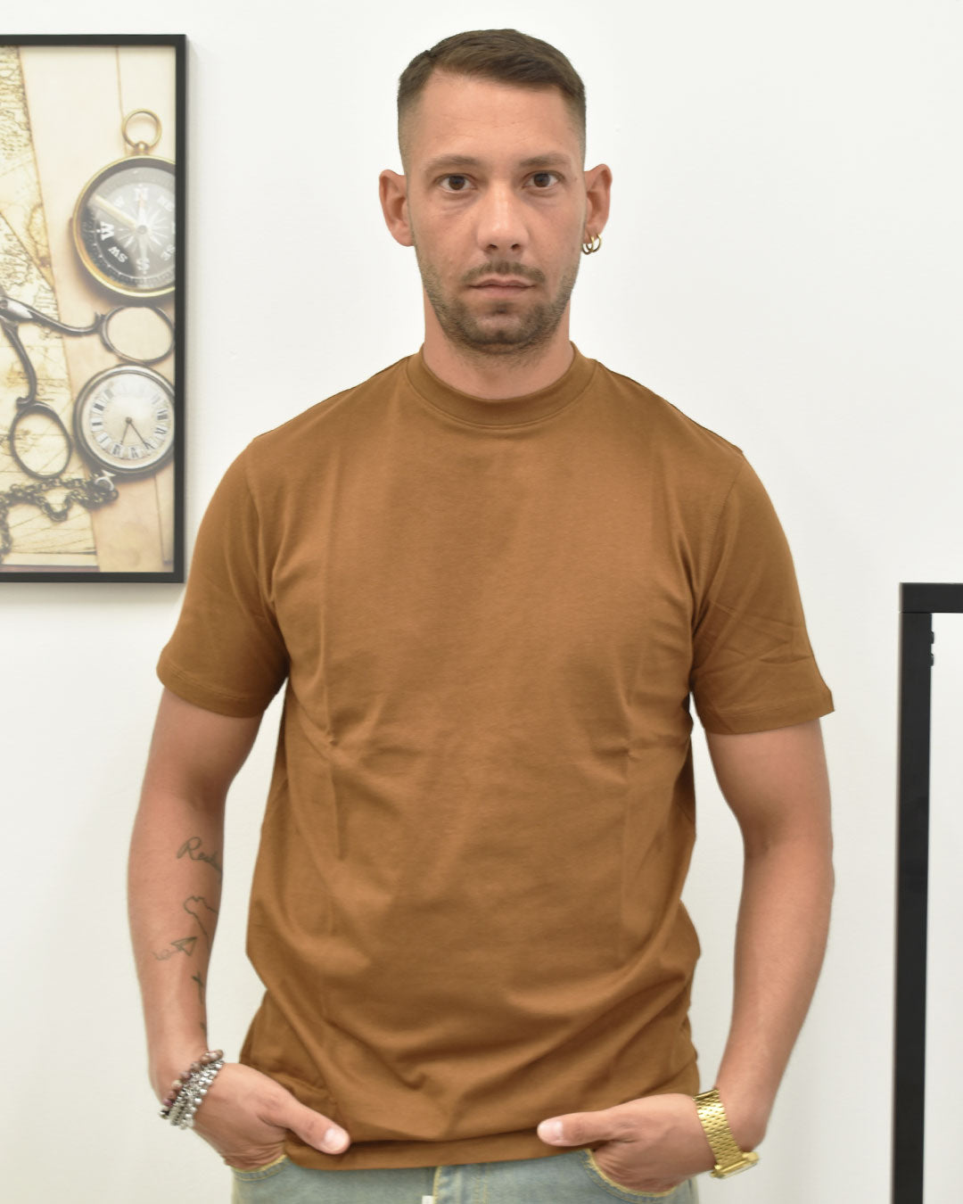 t-shirt slim collo stretto OVERD-D OC1F2W5T26