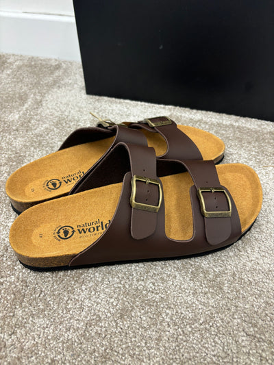 sandalo d/fibbia cuoio NATURAL WORLD 7031