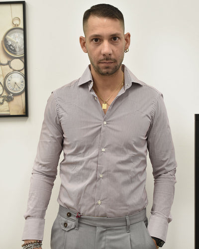 camicia riga bordeaux DI BIASI GU1052R E1/122