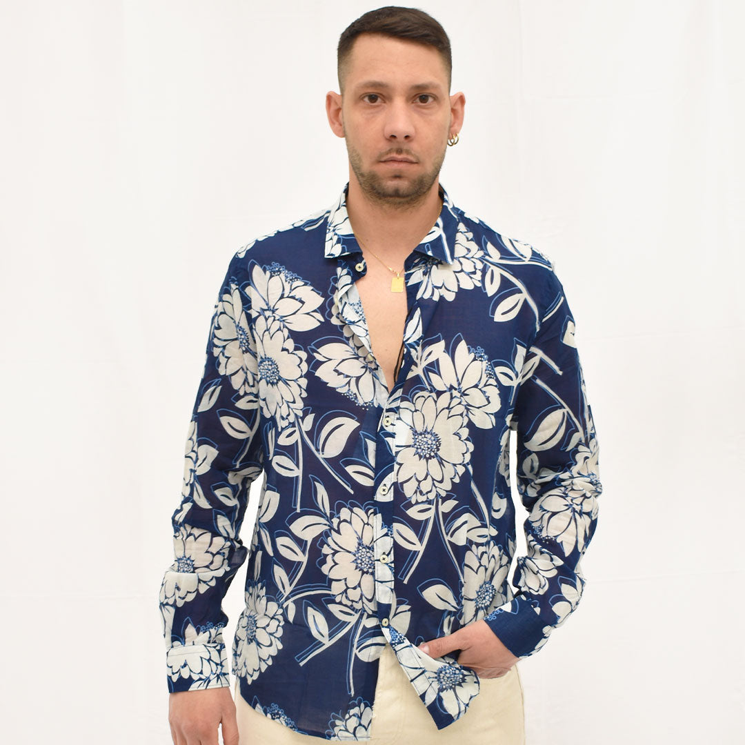 camicia fantasia fiori OVERD-D OE1S2S4C16