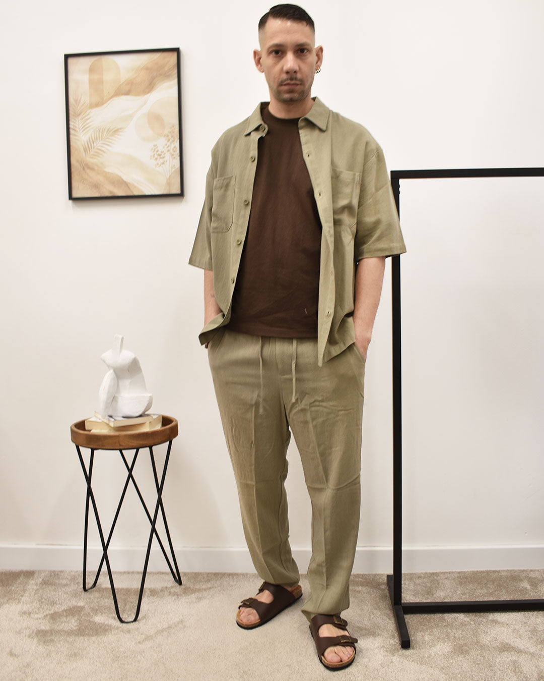 long shirt s/s linen comb.trousers IMPERIAL C89793XY13 – Duo be different