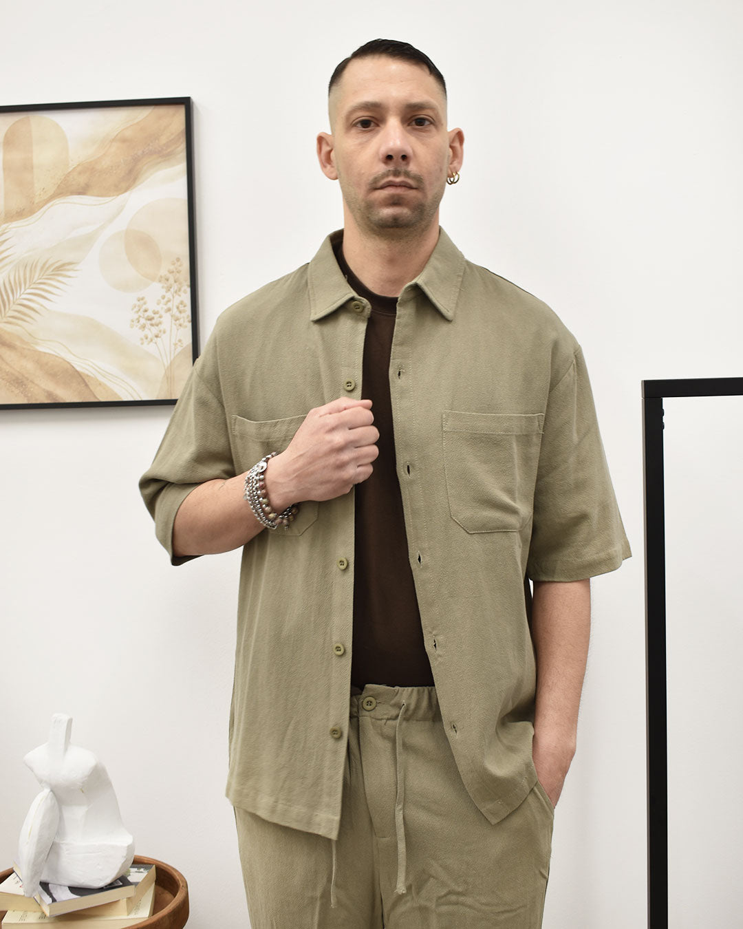 long shirt s/s linen comb.trousers IMPERIAL C89793XY13 – Duo be different