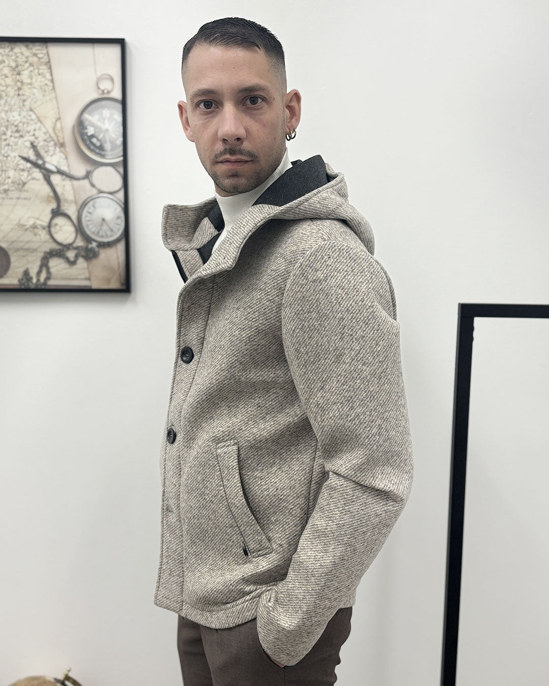 cappotto corto c/cappuccio GIANNI LUPO GL5204BD