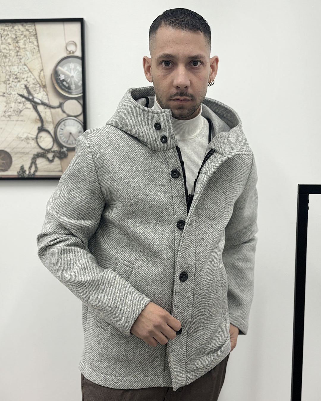cappotto corto c/cappuccio GIANNI LUPO GL5204BD