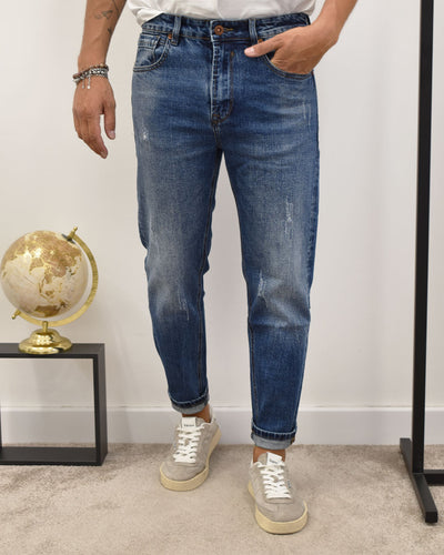 jeans carrot lav.med c/abrasioni GIANNI LUPO GL6381Q