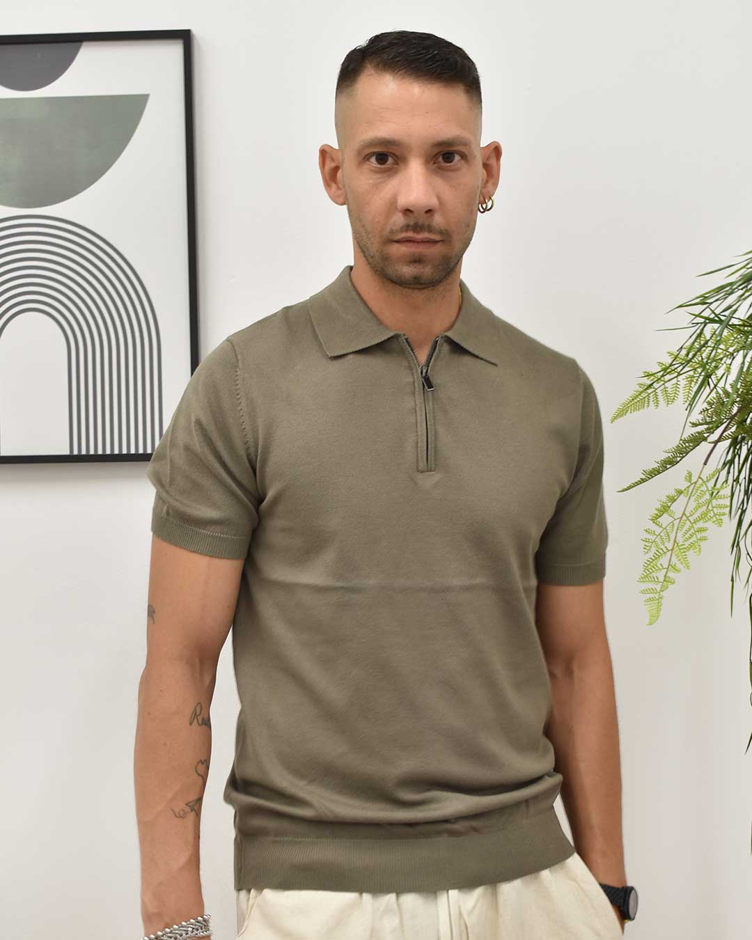 polo filo zip DIFFERENT DIFF-M636